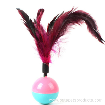 feather interactive tumbler educational plastic ball cat toy